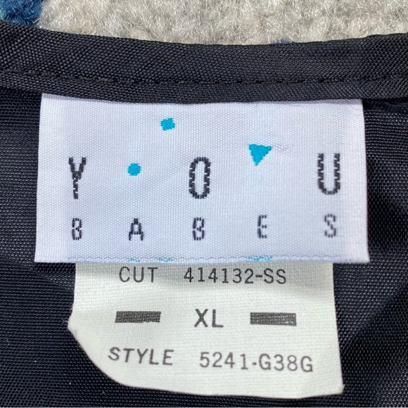 Vintage 80s You Babes Textured Prussian Blue Vest - Picture 3 of 9